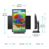 Benq PD2705U27 inch 4K Ultra HD IPS FreeSync Height Adjustable Builtin Speakers Black Monitor