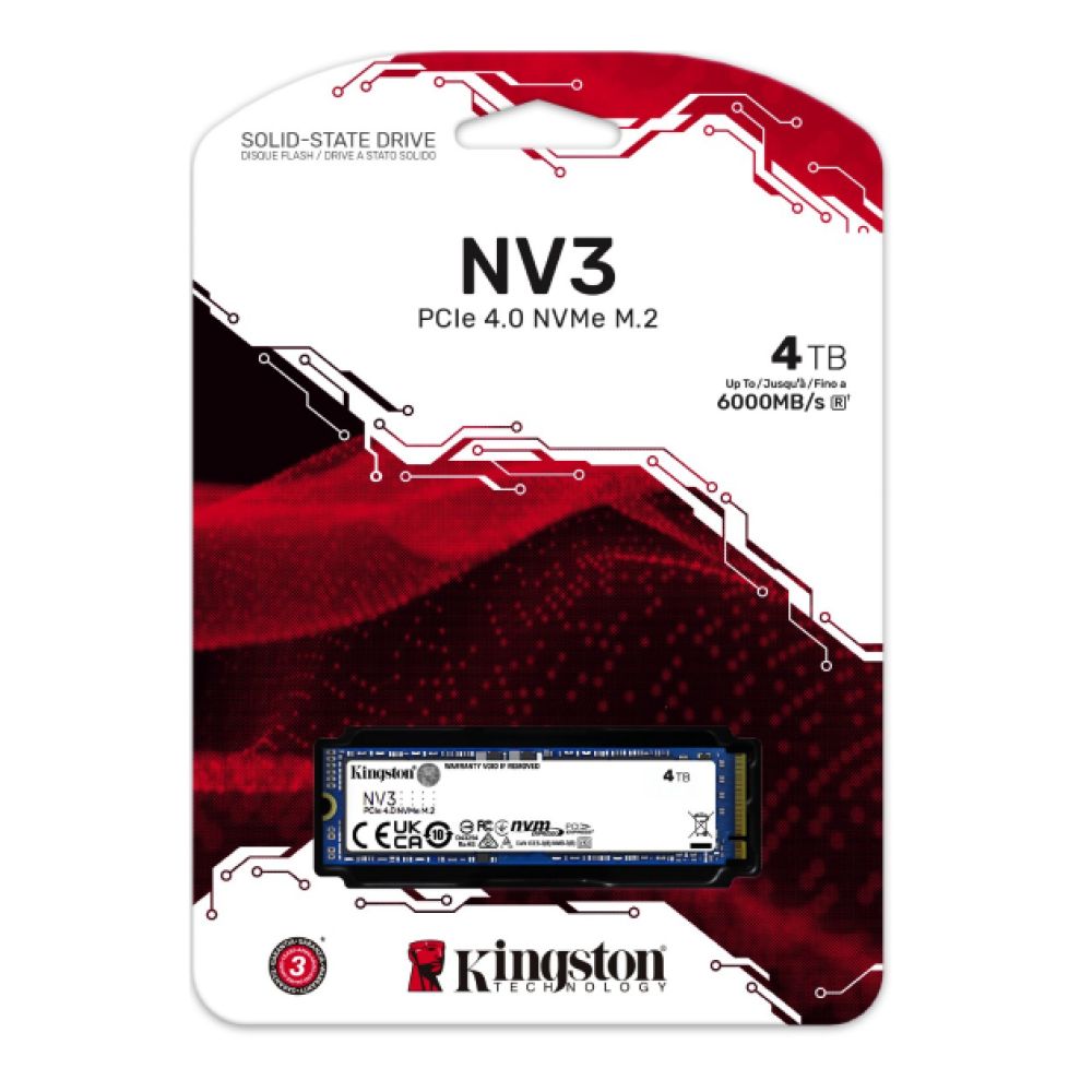 Kingston NV3 4TB NVMe PCIe 4.0 SSD - SNV3S/4000G