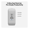 Hyper HyperJuice 70W USB-C GaN Safety Tested Travel Charger With 3 Ports - White