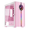 1st Player IS3-BK ARGB Tempered Glass Mid Tower Gaming Case - Pink