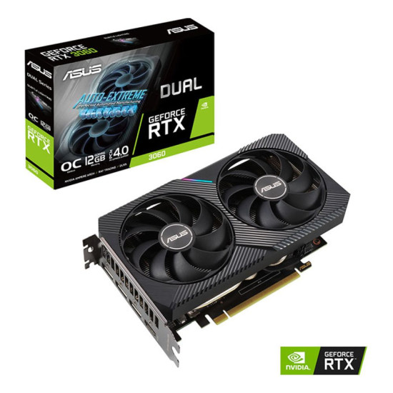 ASUS GeForce RTX 3060 DUAL OC V2 12GB graphics card with advanced cooling and performance
