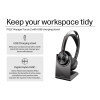 Poly Voyager Focus 2 Stereo Microsoft Teams Certified USB-C USB-A Wireless Headset with Charging Stand
