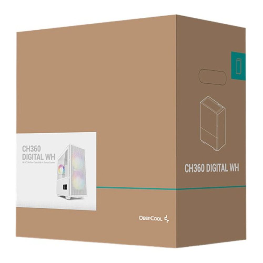 DeepCool CH360 DIGITAL WH Micro ATX Tempered Glass PC Case