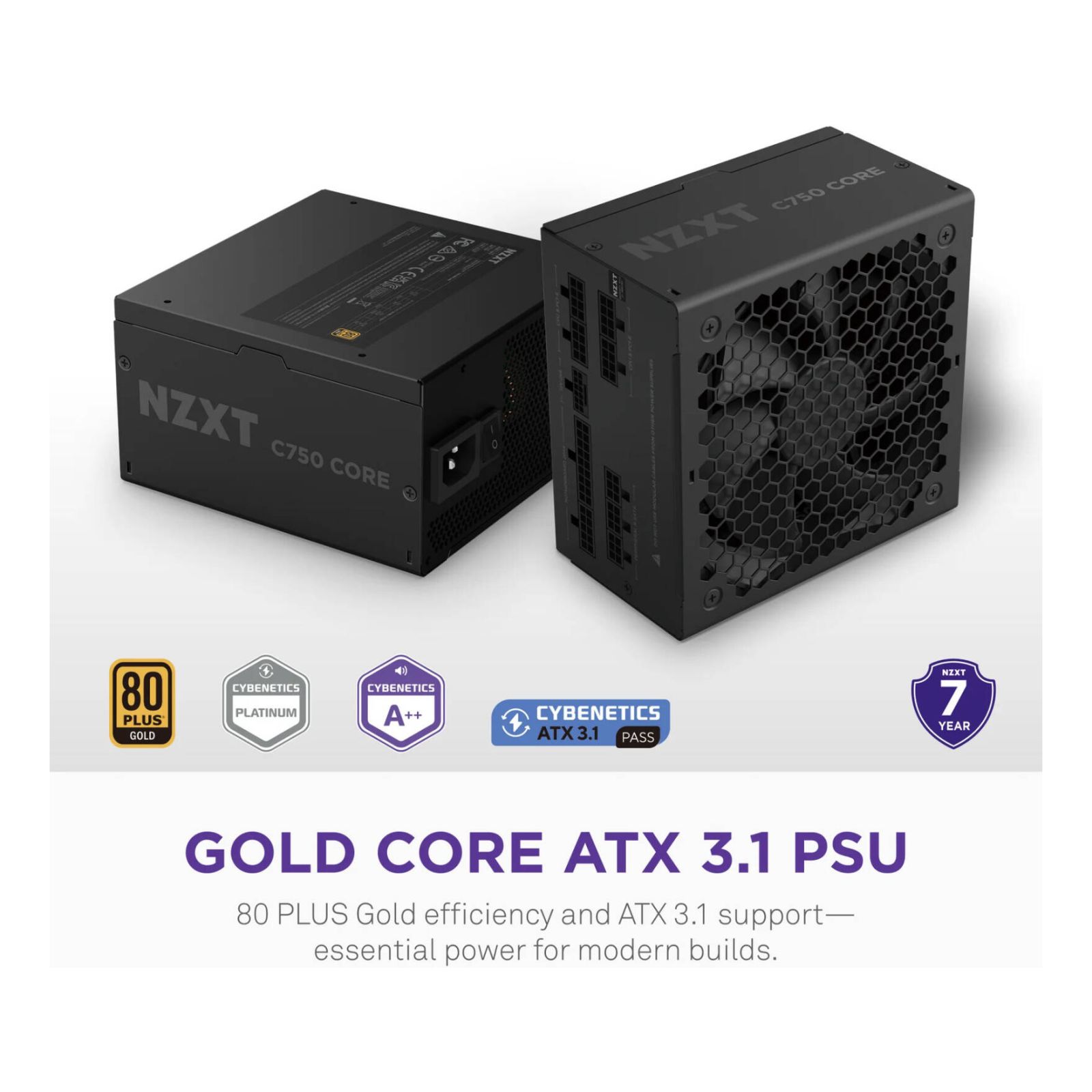 【ほぼ新品】NZXT C750 GOLD CORE NZXT C750 Gold Core 750W ATX 3.1 80 PLUS Gold Power Supply