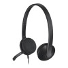 Logitech H340 Wired On-Ear Noise Cancelling Headset - Black
