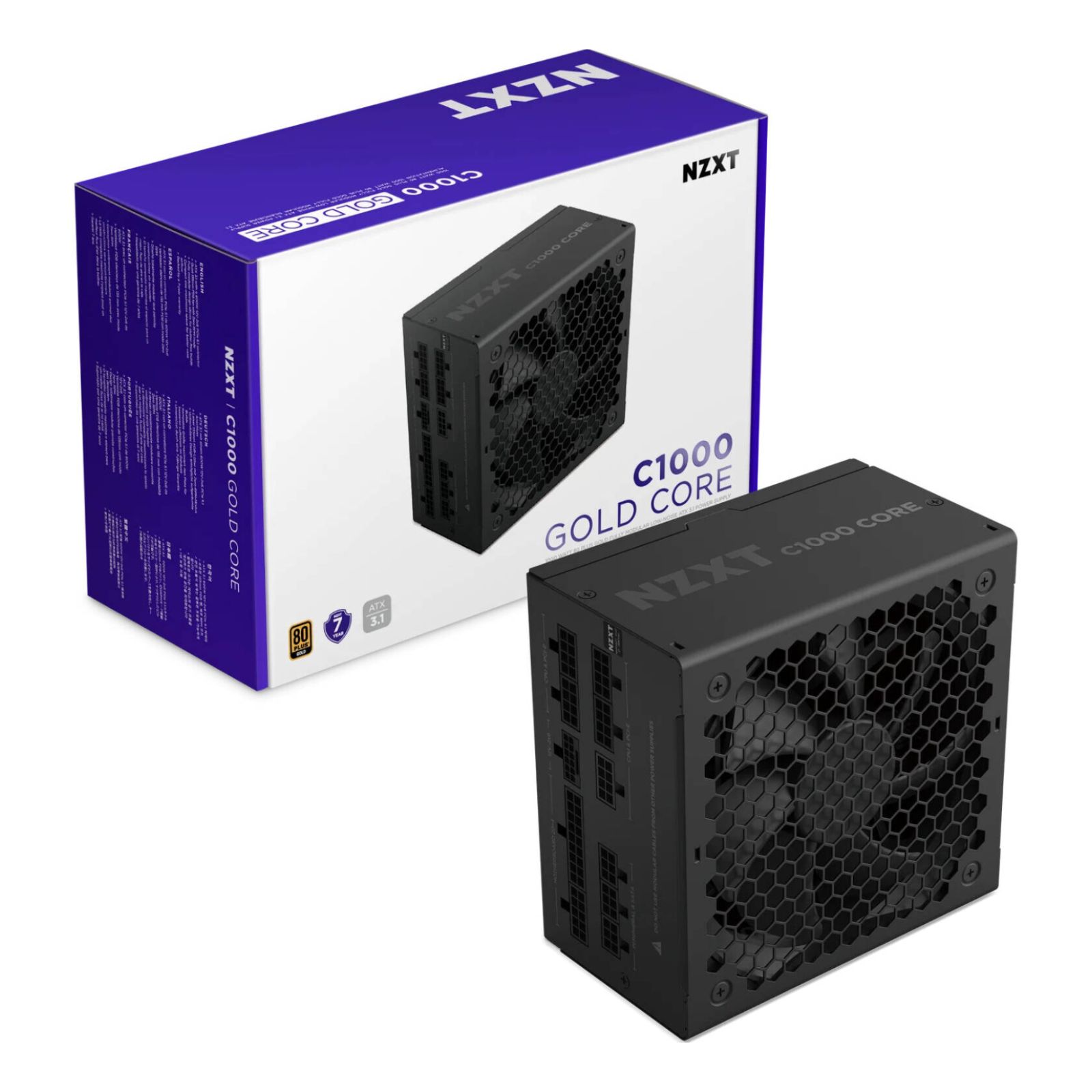 NZXT C1000 Gold Core ATX3.1 PC電源ユニット NZXT C1000 Gold Core 1000W ATX 3.1 80 PLUS Gold Power Supply