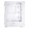 1st Player Go6-WH-4FS1 Tempered Glass Mid Tower Gaming Case - White with RGB Fans