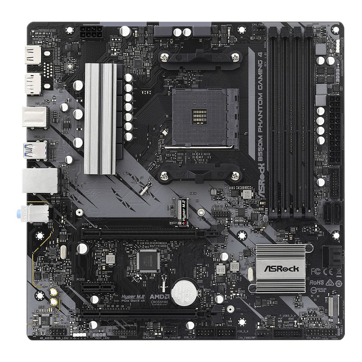 ASRock B550 Phantom Gaming 4 ATX AM4 Gaming Motherboard with HDMI