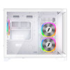 1st Player UV6 Tempered Glass Micro ATX Gaming Case - White with 3 RGB Fans