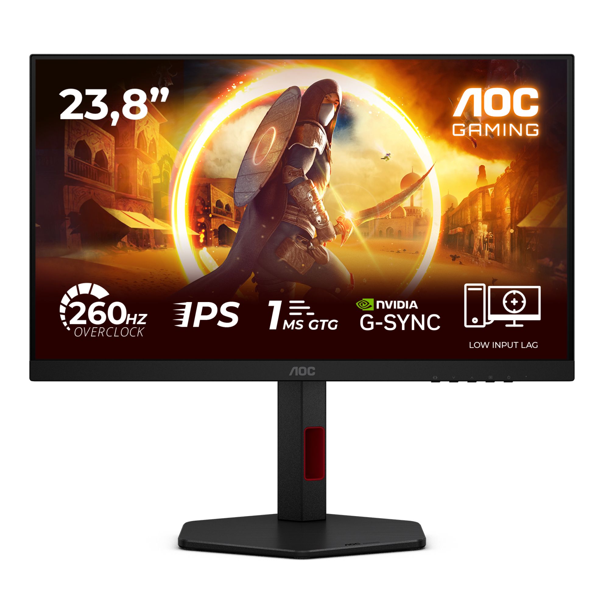 AOC AGON 24G4ZR 23.8" Full HD Fast IPS 260Hz 0.3ms G-Sync Height Adjustable Gaming Monitor