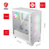 MSI MAG FORGE 320R AIRFLOW Tempered Glass Mid Tower PC Case - White