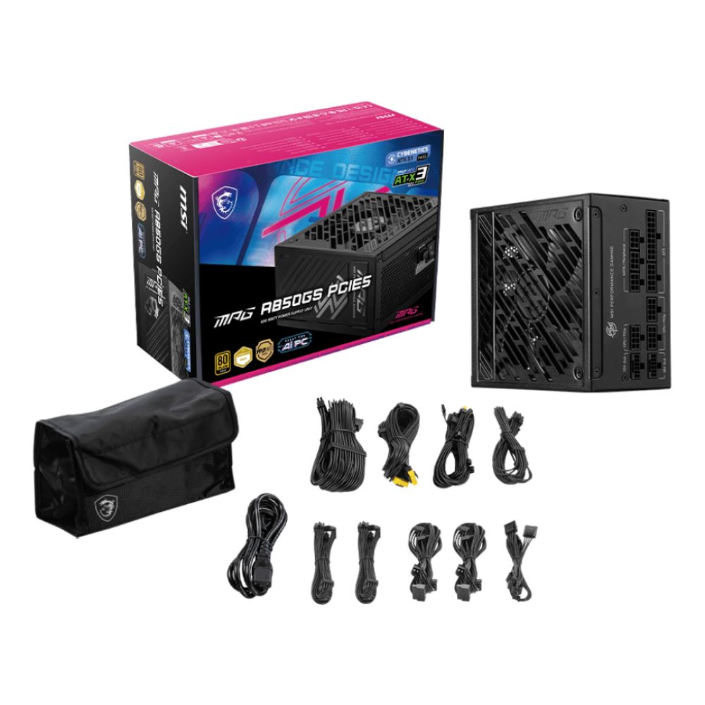 MSI MPG A850GS PCIE5 Power Supply 850W ATX 3.1 80+ Gold