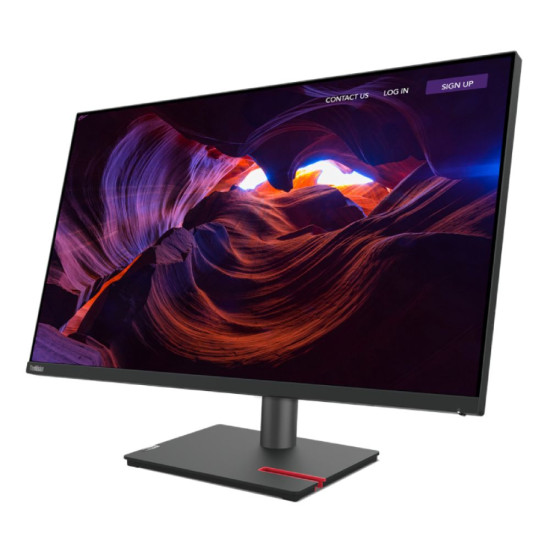 Front view of Lenovo ThinkVision P32p-30 31.5" 4K UHD Monitor displaying crisp visuals