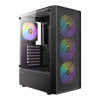 Antec AX26 RGB Elite Tempered Glass Mid Tower Gaming PC Case - Black