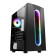 CiT Sauron Tempered Glass Mid-Tower ATX Gaming PC Case with Front LED Strip & 1 x Three-Sided Infinity ARGB Fan - Black