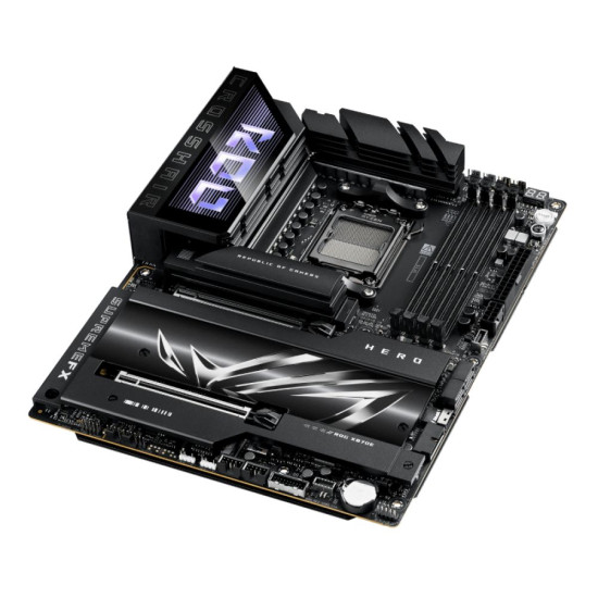 ASUS ROG Crosshair X870E HERO motherboard with X870E socket and AM5 support