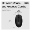 HP 225 Full-size Wired Keyboard and Mouse Set - Black