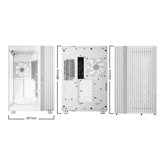 Be Quiet! Light Base 900 FX White PC case with fully windowed front and side panels for panoramic component visibility
