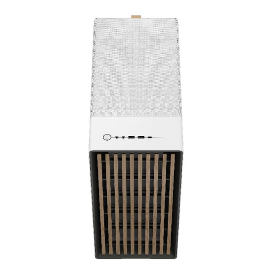 ariel view of Fractal Design North Chalk FD-C-NOR1C-03 White Mesh Side Panel ATX Mid Tower PC Case 