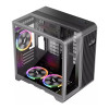 1st Player RT5 BK Tempared Glass Micro Tower Gaming PC Case with 3 x RGB Fans