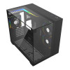 CiT Eclipse Tempered Glass Micro-ATX Gaming PC Case with 3 x Infinity ARGB Fans - Black