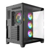 CiT DS360 Tempered Glass Mid-Tower ATX Gaming PC Case with 4 x CiT Pro Storm Fans - Black