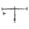 Neomounts FPMA-D550DBLACK 10-32" Full Motion Desk Mount Clamp & Grommet Dual Monitor Arm - Black
