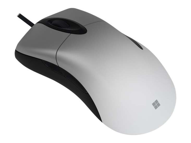 Microsoft ProIntelli Mouse Wired Right Handed Shadow White and black with windows icon