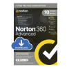 Norton 360 Advanced (No Insurance) - 200GB, 1 User, 10 Devices, 1-Year, Includes VPN & AntiScam, Enrollment Digital Key