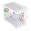 1st Player UV6 Tempered Glass Micro ATX Gaming Case - White with 3 RGB Fans