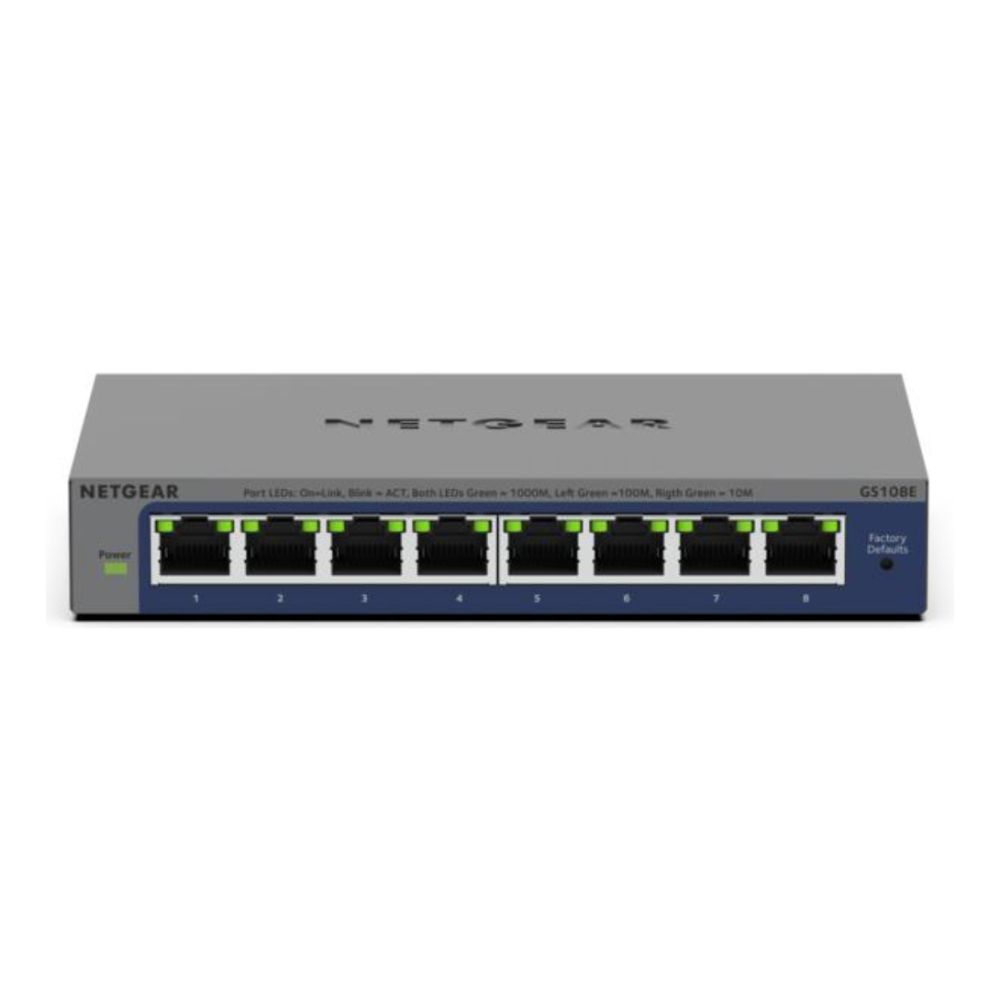 NETGEAR GS108E ProSafe Plus 8 Port Gigabit Ethernet Network Switch
