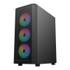 CiT Air Max Airflow Mid Tower PC Case with vibrant RGB lighting
