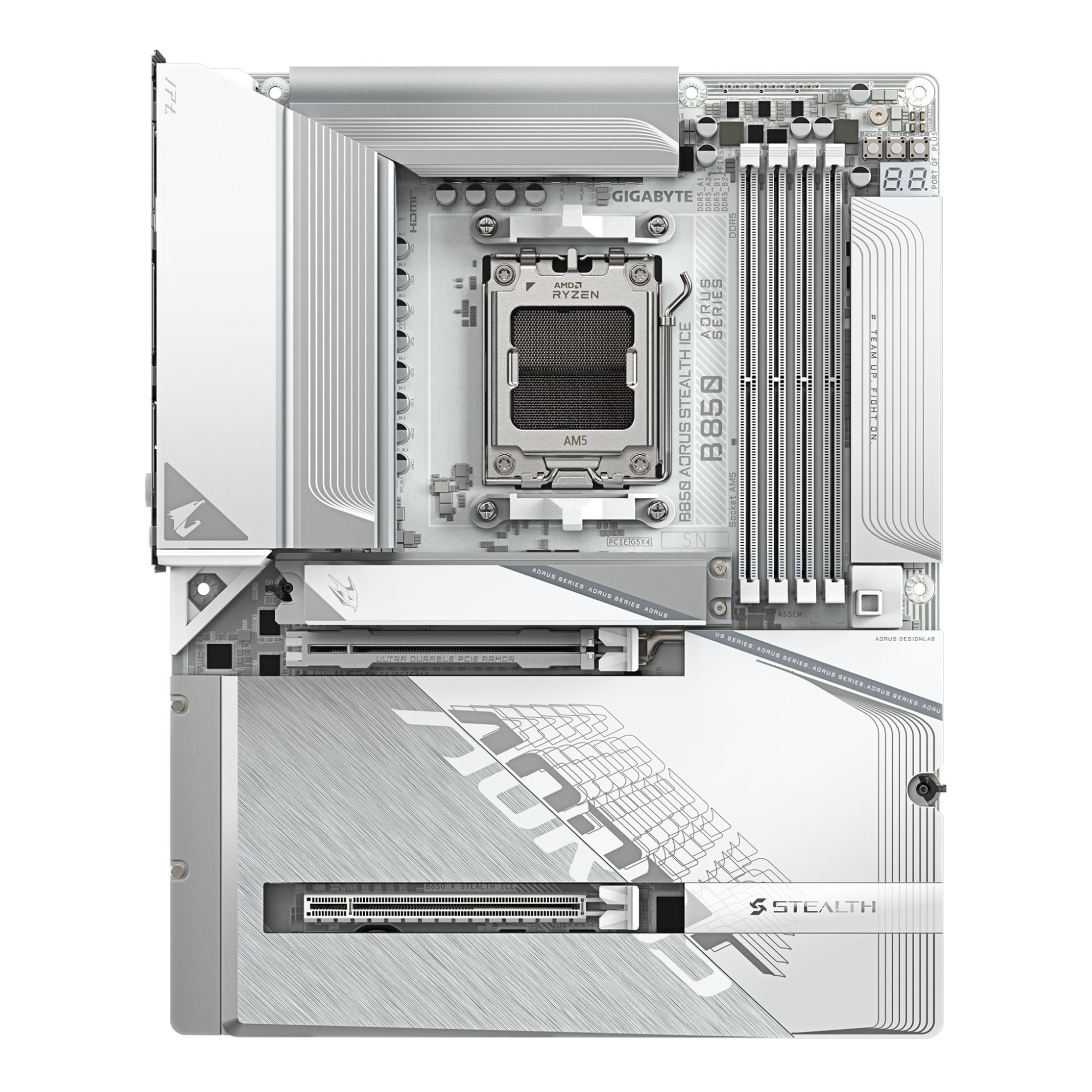 GIGABYTE B850 AORUS STEALTH ICE AMD B850 AM5 Motherboard - White