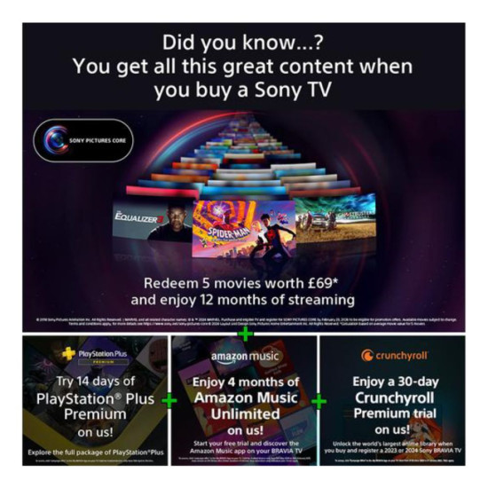 Rear view of Sony BRAVIA XR 55" 4K TV displaying connectivity ports and smart integration