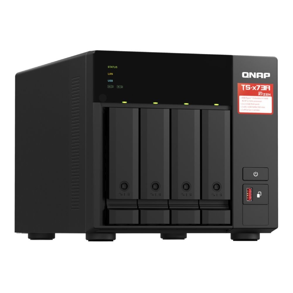 QNAP TS-473A-8G AMD Ryzen V1500B 8GB RAM 4 Bay NAS Servers