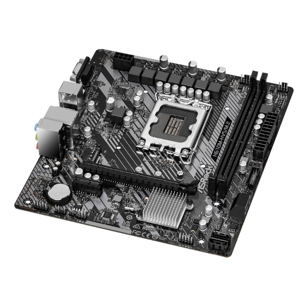 Intel 12100, 32GBメモリ, H610M-HVS/M.2 R2.0 ASRock H610M-HVS/M.2 R2.0 DDR4 mATX MB