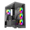 1st Player MIKU Mi8 7x ARGB Fans Tempered Glass Mid Tower Gaming PC Case - Black