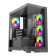 1st Player MIKU Mi8 7x ARGB Fans Tempered Glass Mid Tower Gaming PC Case - Black