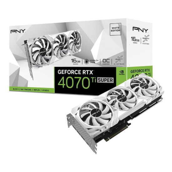 PNY GeForce RTX 4070 Ti with sleek white exterior for modern PC builds