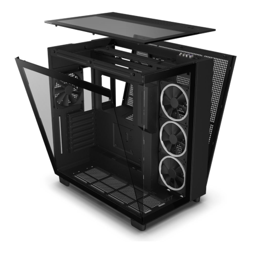 NZXT H9 Elite ARGB Tempered Glass Mid Tower PC Case - Black