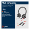 Poly Blackwire 8225 Stereo Microsoft Teams Certified USB-C USB-A Wired Headset