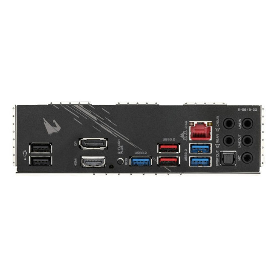 USB ports and other connection in Gigabyte AMD Ryzen B550 4.0 ATX Motherboard