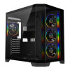 CiT DS360 Tempered Glass Mid-Tower ATX Gaming PC Case with 4 x CiT Saturn Fans - Black