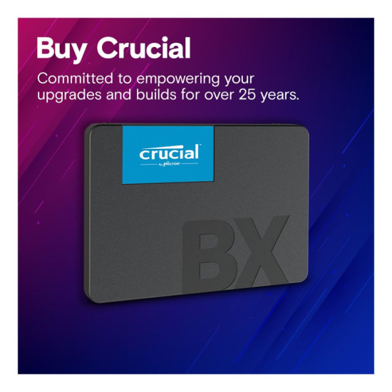 Compact Crucial BX500 1TB SSD for laptops and desktops
