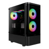 Gamdias TALOS E3 CG Mid Tower ATX Gaming PC Case with 3 x RGB Fans - Black