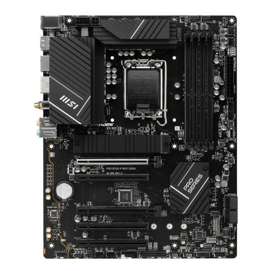 MSI Intel B760 PRO B760-P motherboard with integrated Wi-Fi for seamless wireless connectivity.
