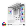 CiT Pro Diamond XR Tempered Glass Mid Tower Gaming PC Case - White