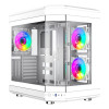 GameMax Hype ATX RGB Tempered Glass Mid Tower Gaming PC Case - White