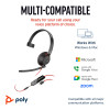 Poly Blackwire 5210 Monaural USB-C USB-A 3.5mm Wired Headset