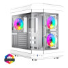 GameMax Hype ATX RGB Tempered Glass Mid Tower Gaming PC Case - White